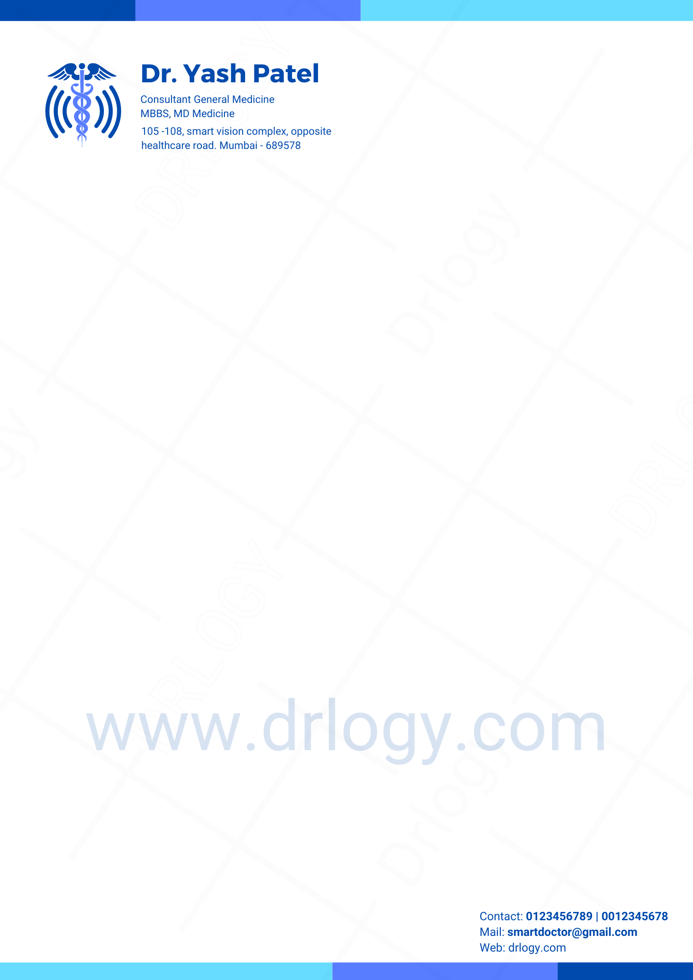 Doctor Letterhead Format India Word Format Infoupdate