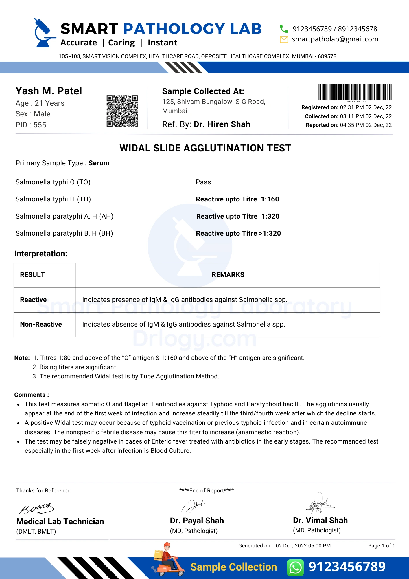 Pathology Lab Report Format - Templates for CBC, LFT, KFT - Drlogy