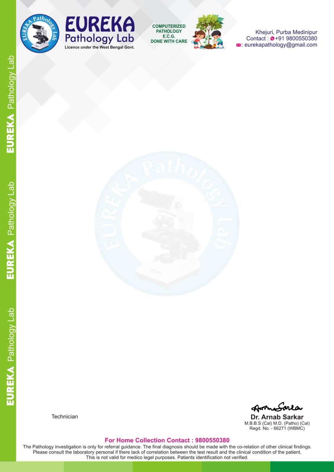 Eureka Pathology Lab Images/Photos, Khejuri, Midnapore