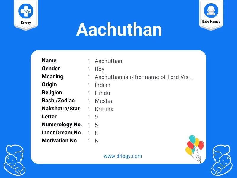 Aachuthan Name Meaning