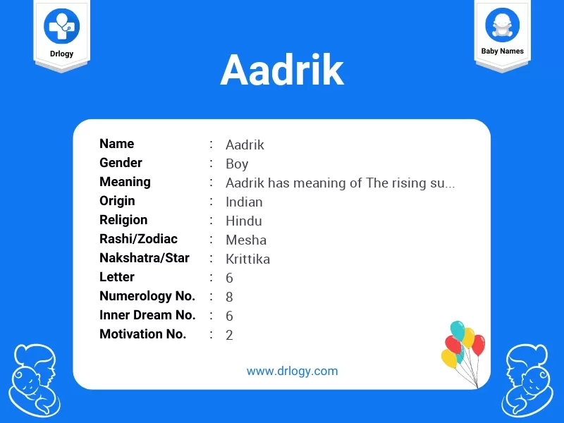 Aadrik Name Meaning