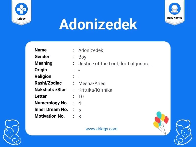 Adonizedek Name Meaning