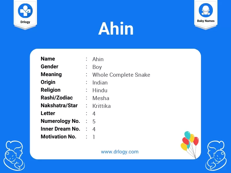 Ahin Name Meaning