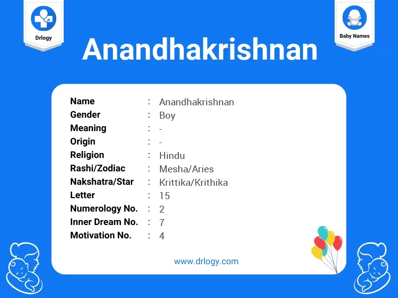 Anandhakrishnan Name Meaning
