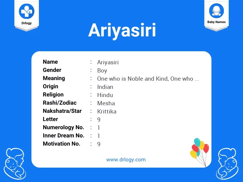 Ariyasiri Name Meaning