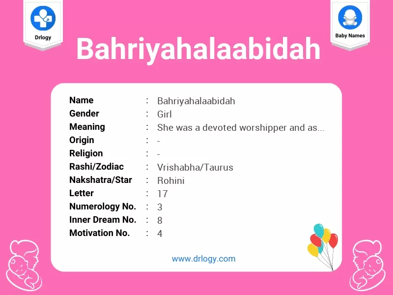 Bahriyahalaabidah Name Meaning