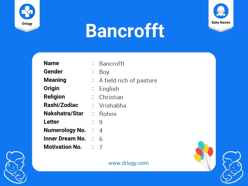 Bancrofft Name Meaning