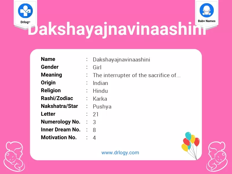 Dakshayajnavinaashini Name Meaning