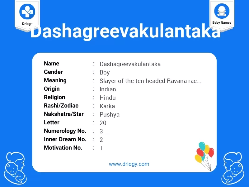 Dashagreevakulantaka Name Meaning
