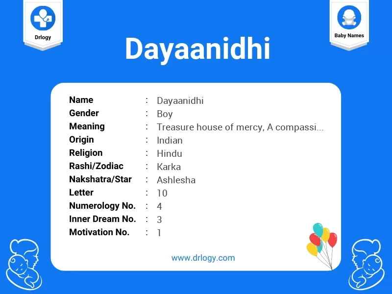Dayaanidhi Name Meaning