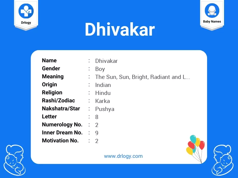 Dhivakar Name Meaning