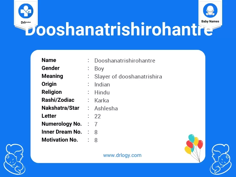 Dooshanatrishirohantre Name Meaning