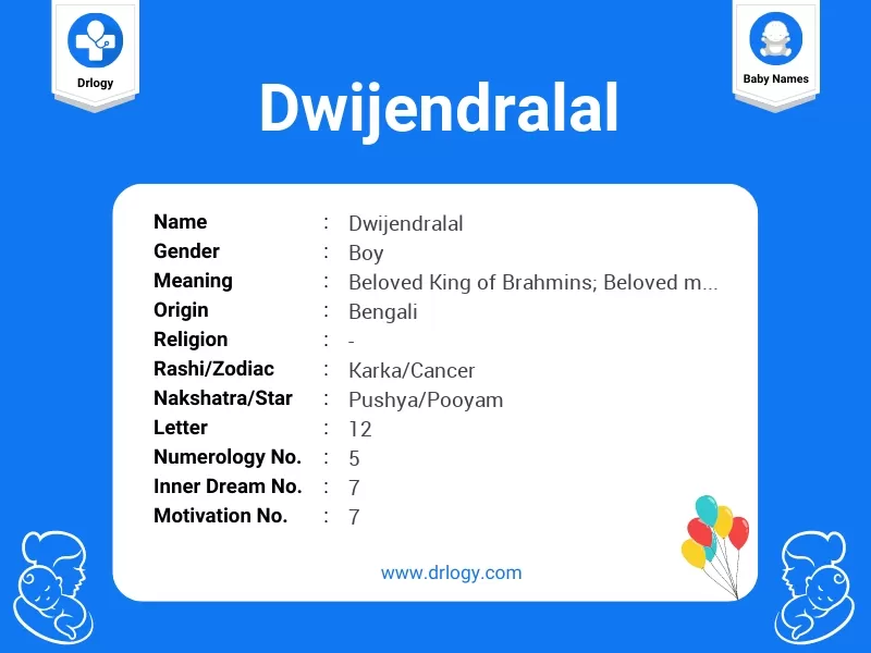 Dwijendralal Name Meaning