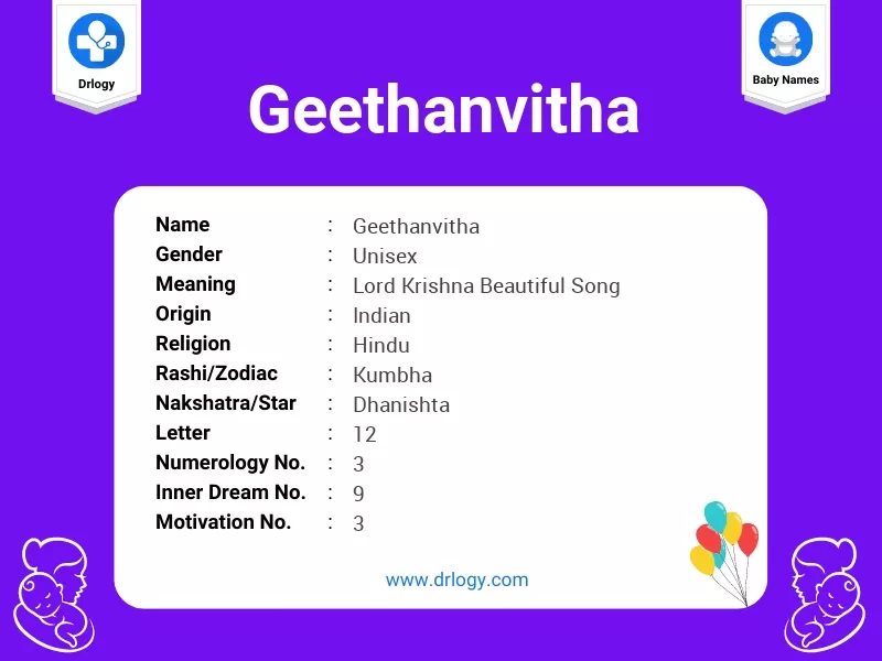 Geethanvitha Name Meaning