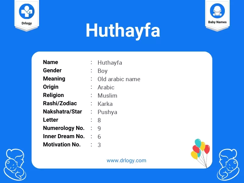 Huthayfa Name Meaning
