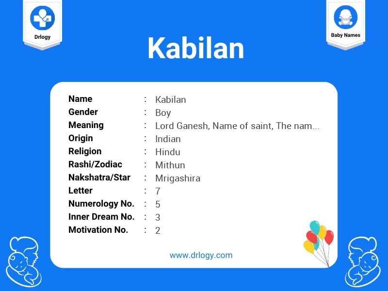 Kabilan Name Meaning