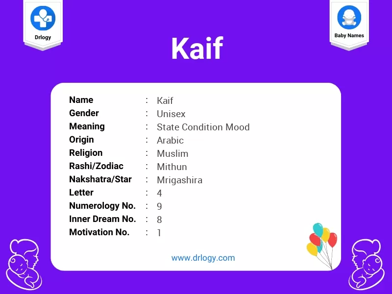 Kaif Name Meaning