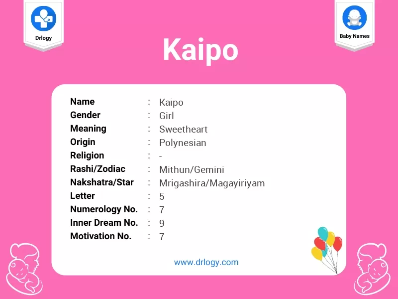 Kaipo Name Meaning