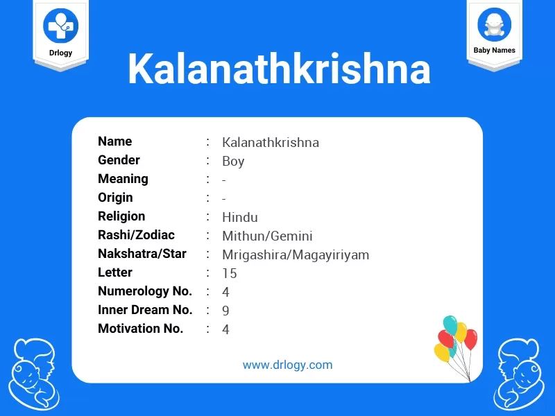Kalanathkrishna Name Meaning