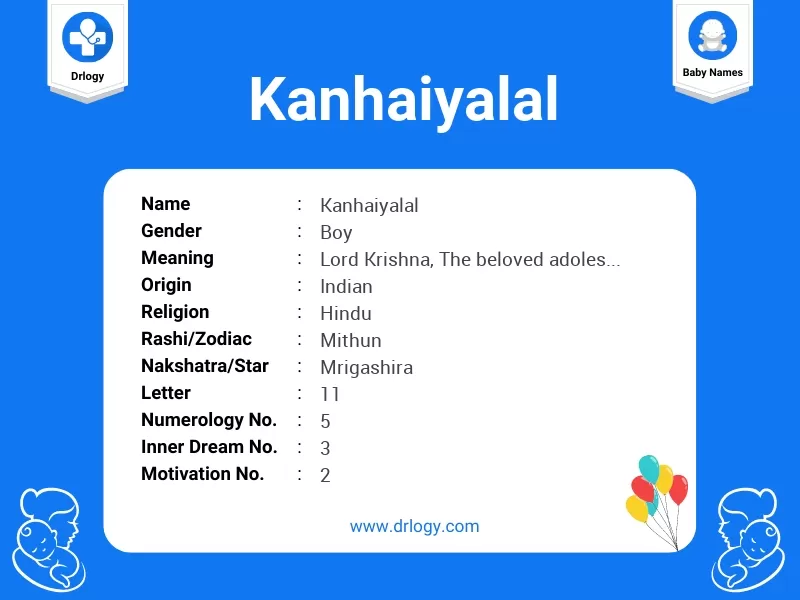 Kanhaiyalal Name Meaning