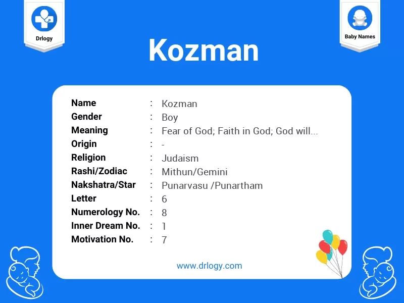 Kozman Name Meaning