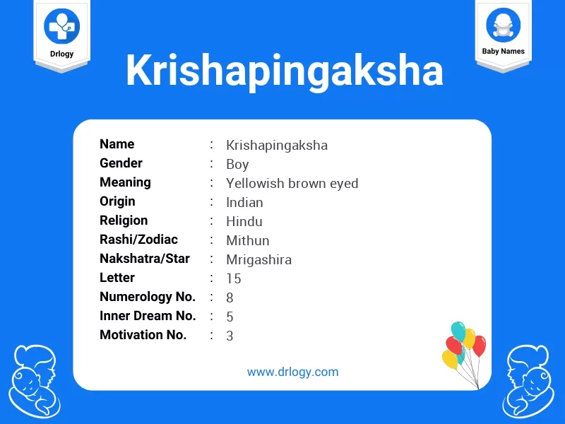 Krishapingaksha Name Meaning