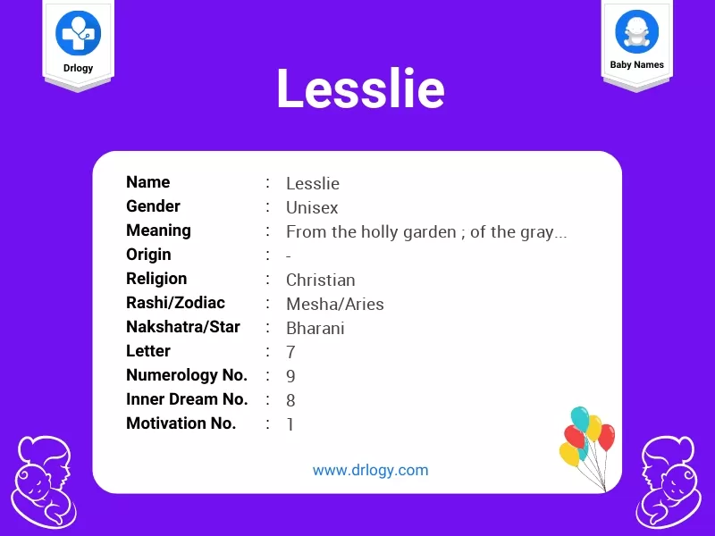 Lesslie Name Meaning