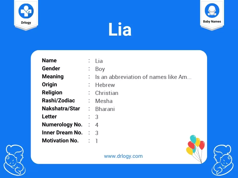 Lia Name Meaning