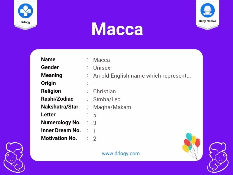 Macca Name Meaning