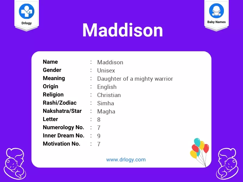Maddison Name Meaning