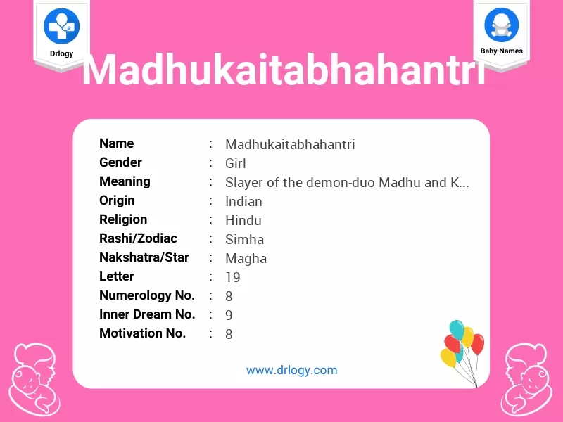 Madhukaitabhahantri Name Meaning