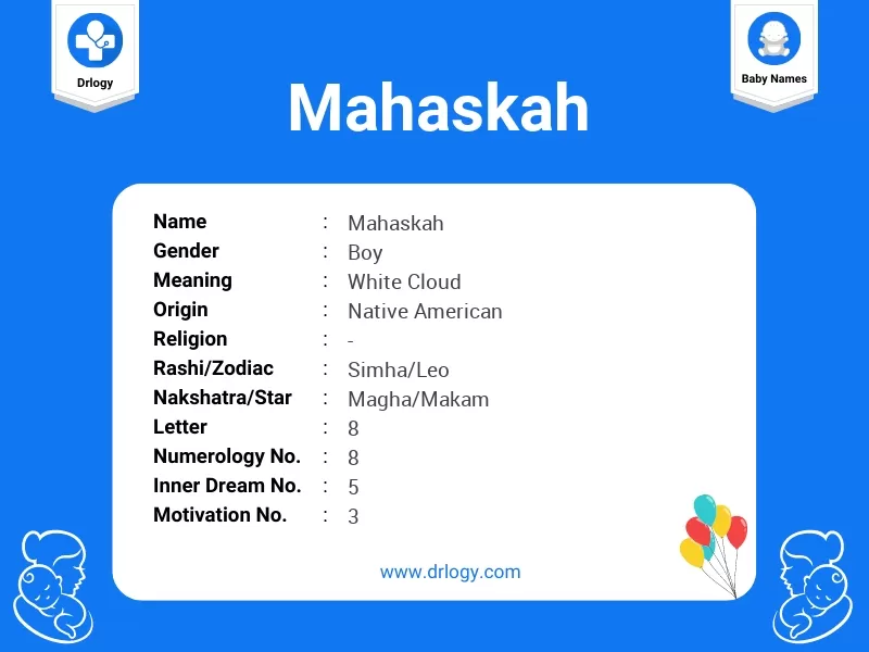Mahaskah Name Meaning