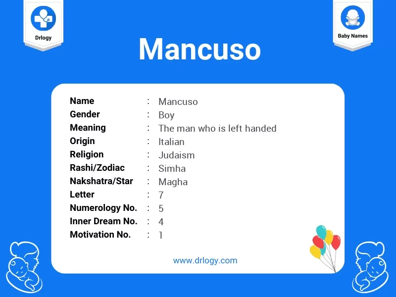 Mancuso Name Meaning