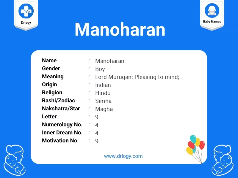 Manoharan Name Meaning