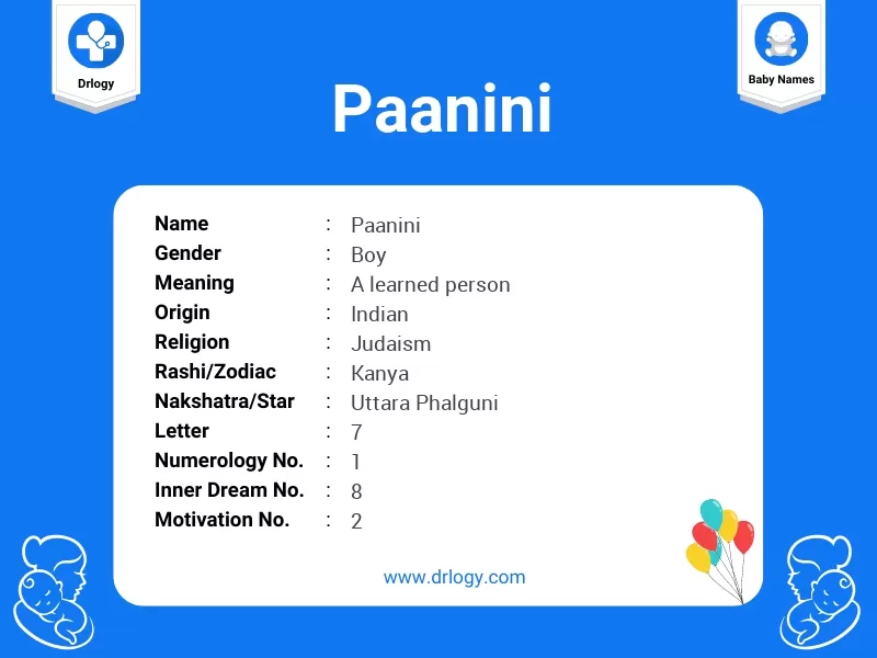 Paanini Name Meaning