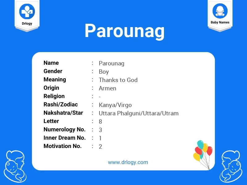 Parounag Name Meaning