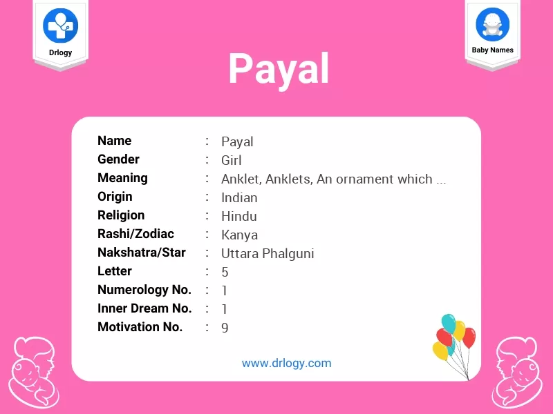 Payal Name Meaning, Origin, Numerology & Popularity Drlogy