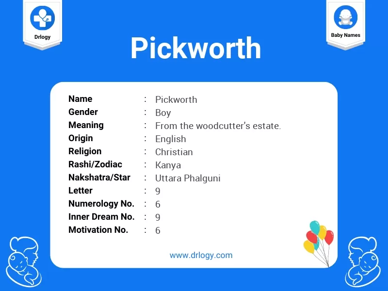 Pickworth Name Meaning