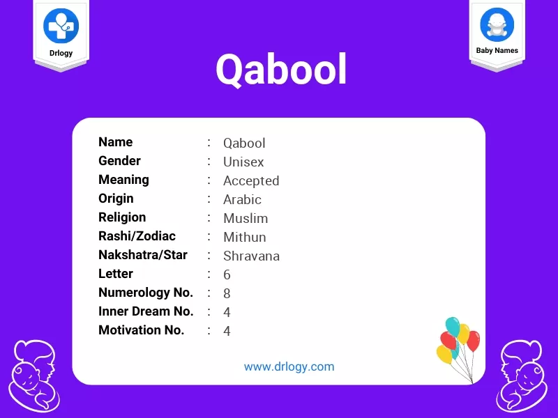 Qabool Name Meaning