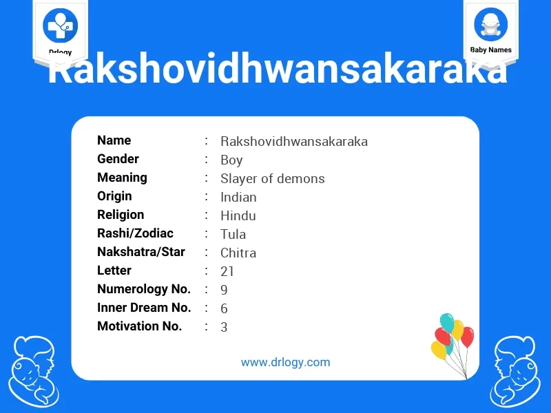 Rakshovidhwansakaraka Name Meaning