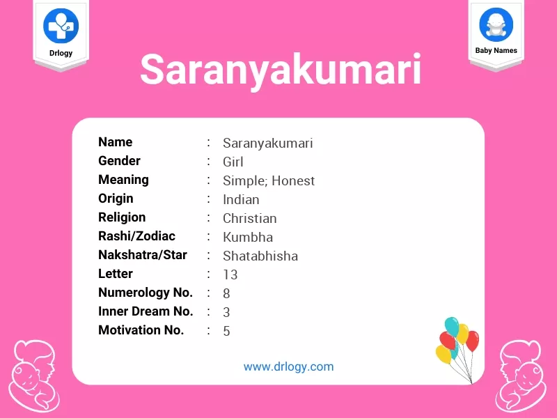 Saranyakumari Name Meaning