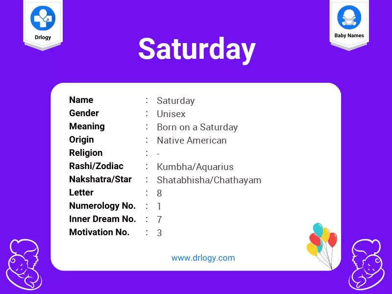 Saturday Name Meaning