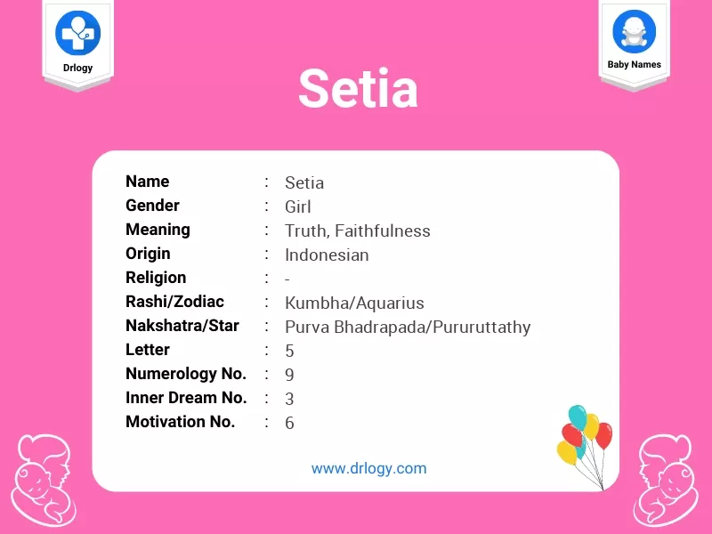 Setia Name Meaning