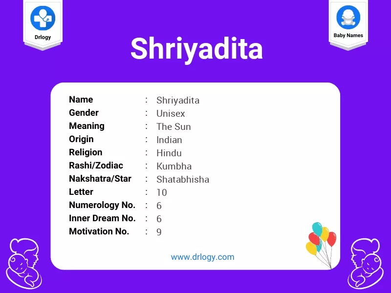 Shriyadita Name Meaning