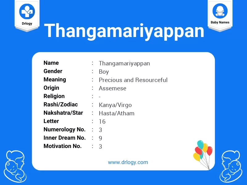 Thangamariyappan Name Meaning