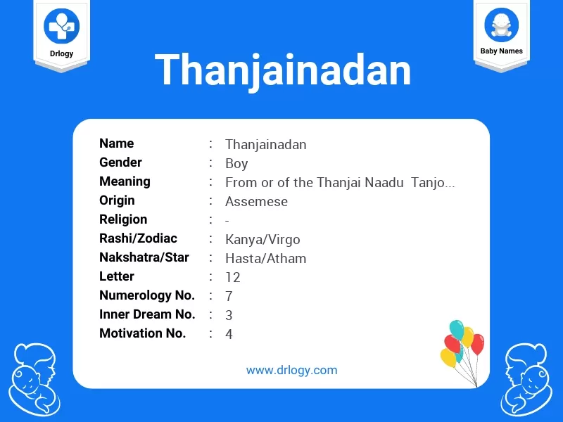 Thanjainadan Name Meaning