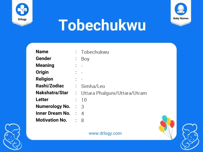 Tobechukwu Name Meaning