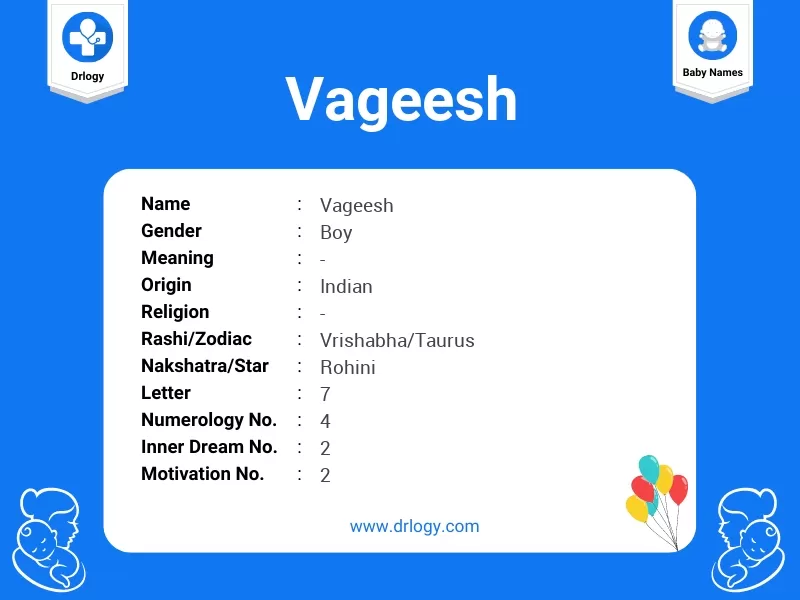 Vageesh Name Meaning