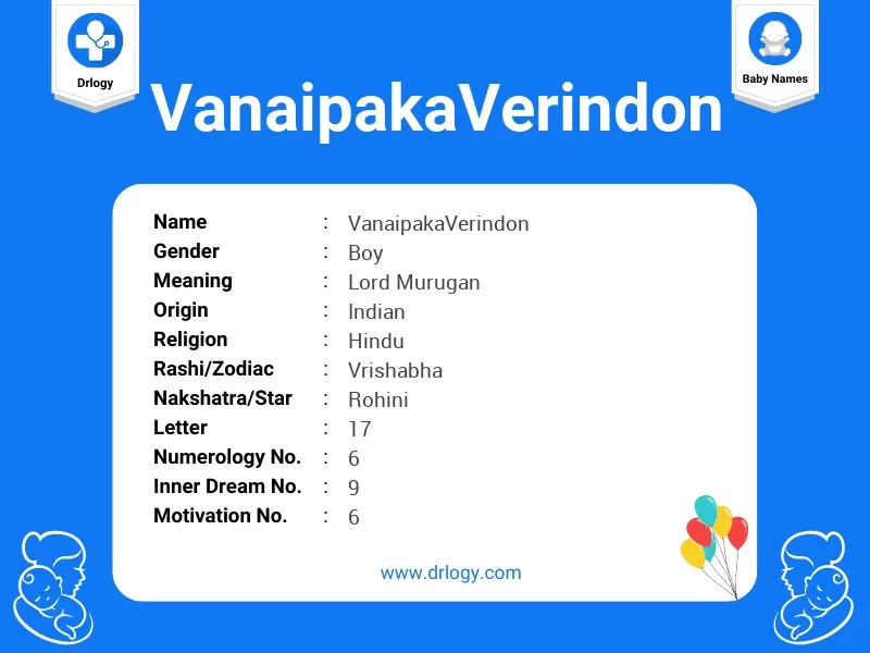 VanaipakaVerindon Name Meaning