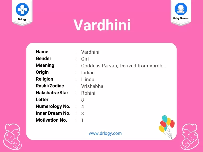 Vardhini Name Meaning